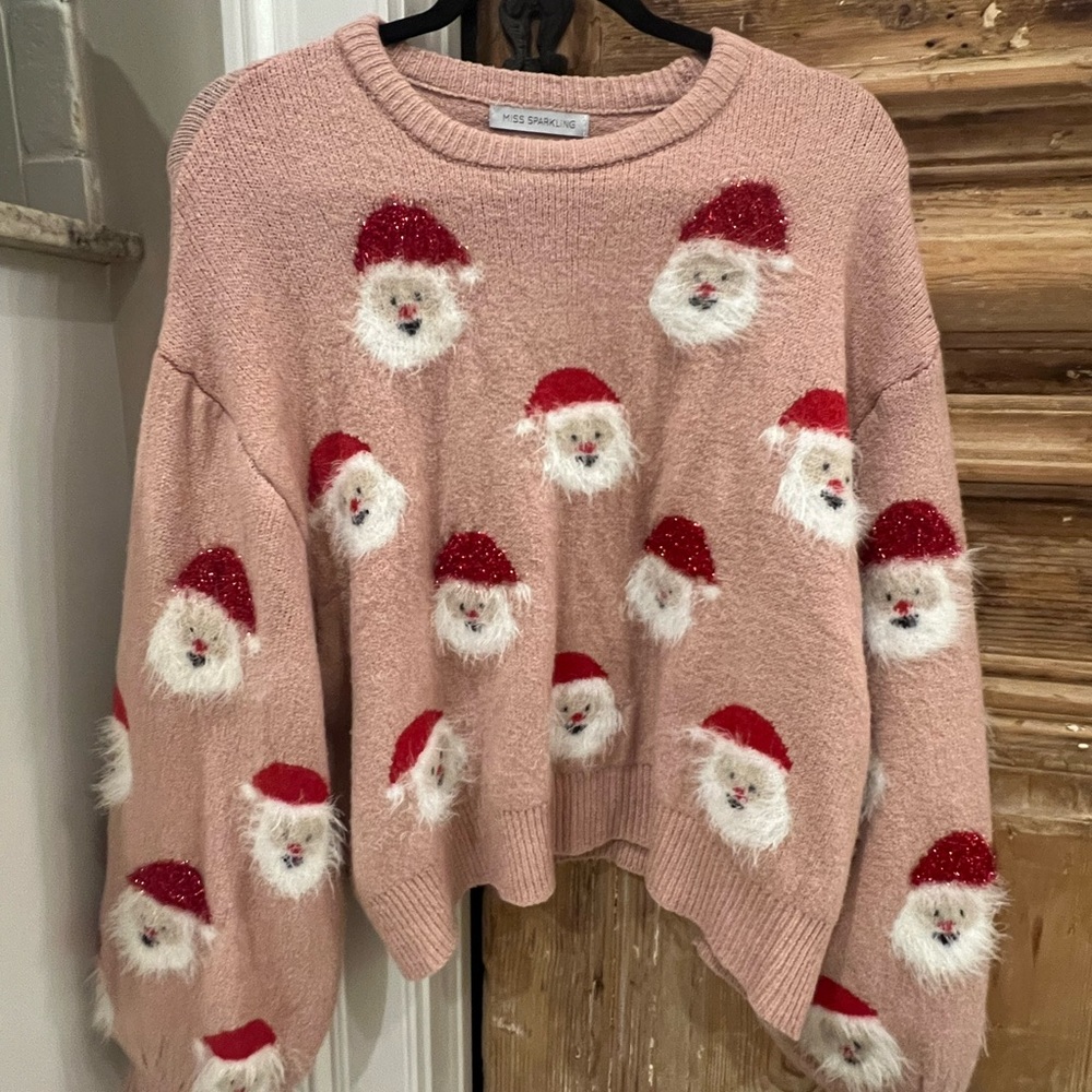 Miss Chievous Pink Santa Face Sweater